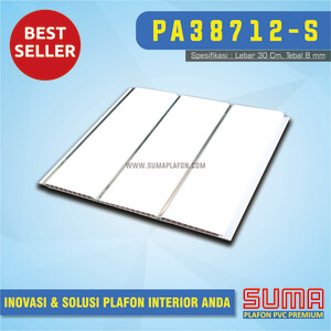 Plafon PVC Putih Glossy Drain Line Silver